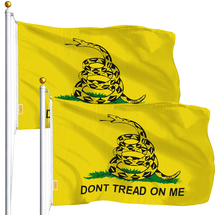 Gadsden Don't Tread on Me Flag 3x5 Ft 2-Pack Printed Polyester By G128
