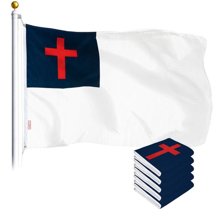 Christian Flag 3x5 Ft 5-Pack Printed Polyester By G128
