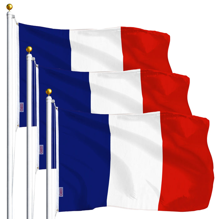 France French Flag 3x5 Ft 3-Pack Printed Polyester By G128