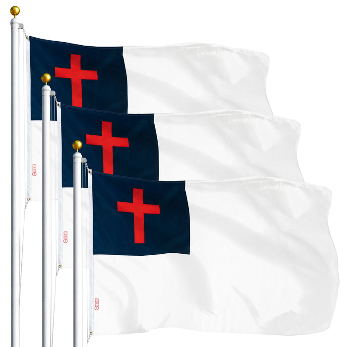 Christian Flag 3x5 Ft 3-Pack Printed Polyester By G128