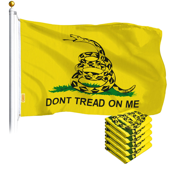 Gadsden Don't Tread on Me Flag 3x5 Ft 5-Pack Printed Polyester By G128