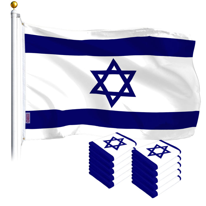 Israel Israeli Flag 3x5 Ft 10-Pack Printed Polyester By G128