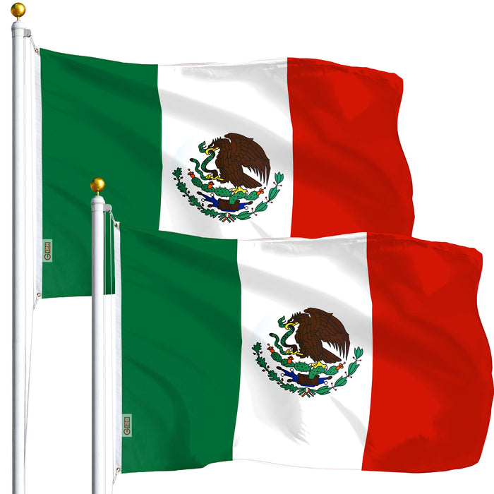 Mexico Mexican Flag 3x5 Ft 2-Pack Printed Polyester By G128