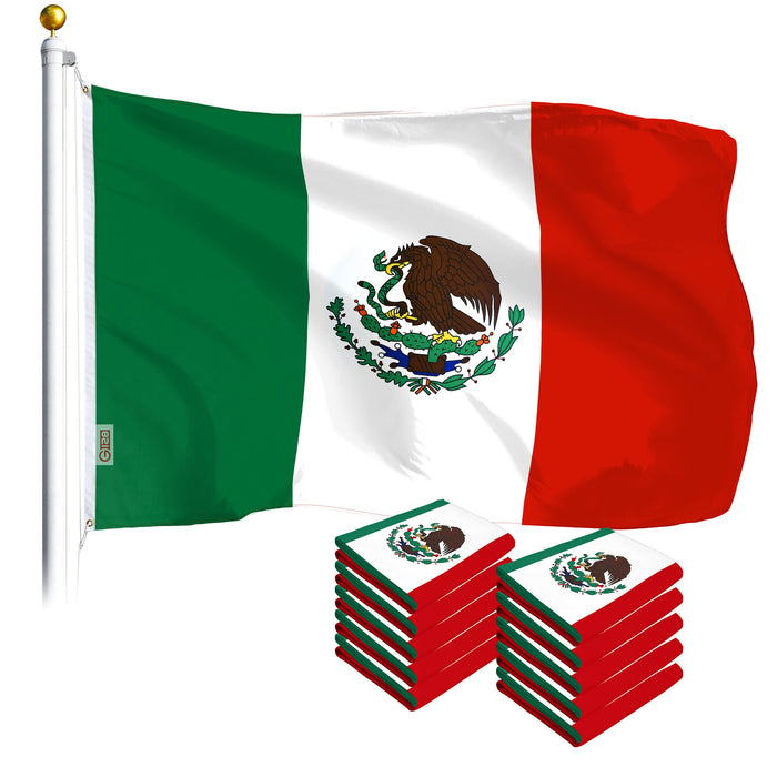 Mexico Mexican Flag 3x5 Ft 10-Pack Printed Polyester By G128