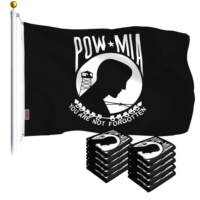 POW MIA Flag 3x5 Ft 10-Pack Printed Polyester By G128