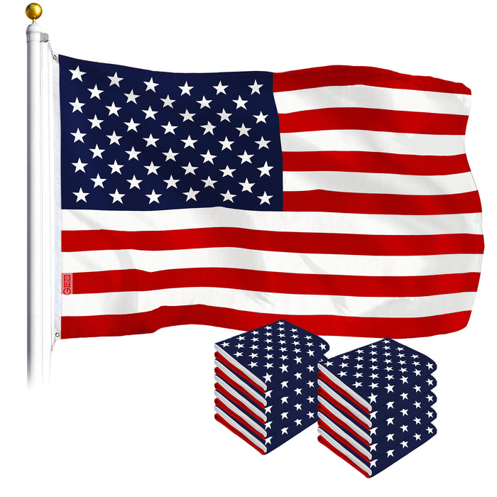 USA American Flag 3x5 Ft 10-Pack Printed Polyester By G128
