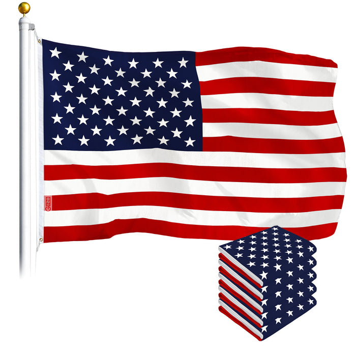 USA American Flag 3x5 Ft 5-Pack Printed Polyester By G128