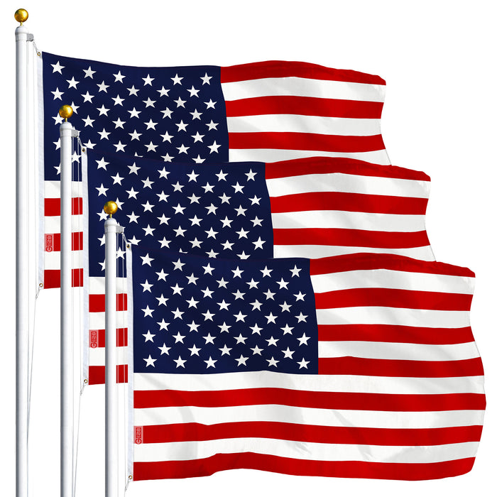 USA American Flag 3x5 Ft 3-Pack Printed Polyester By G128