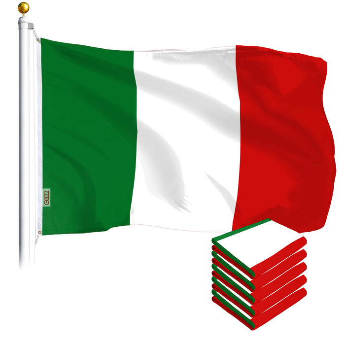 Italy Italian Flag 3x5 Ft 5-Pack Printed Polyester By G128