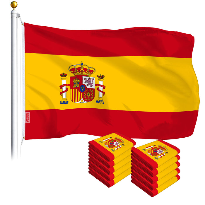 Spain Spanish Flag 3x5 Ft 10-Pack Printed Polyester By G128