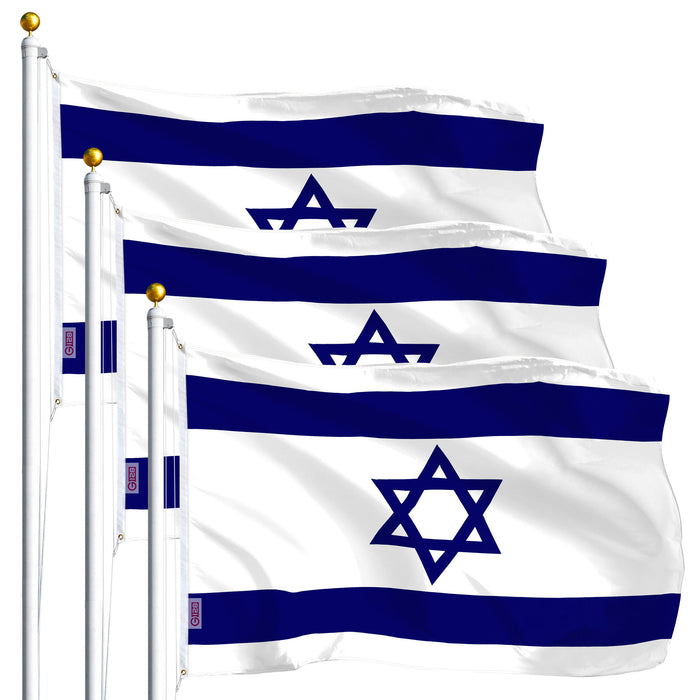 Israel Israeli Flag 3x5 Ft 3-Pack Printed Polyester By G128