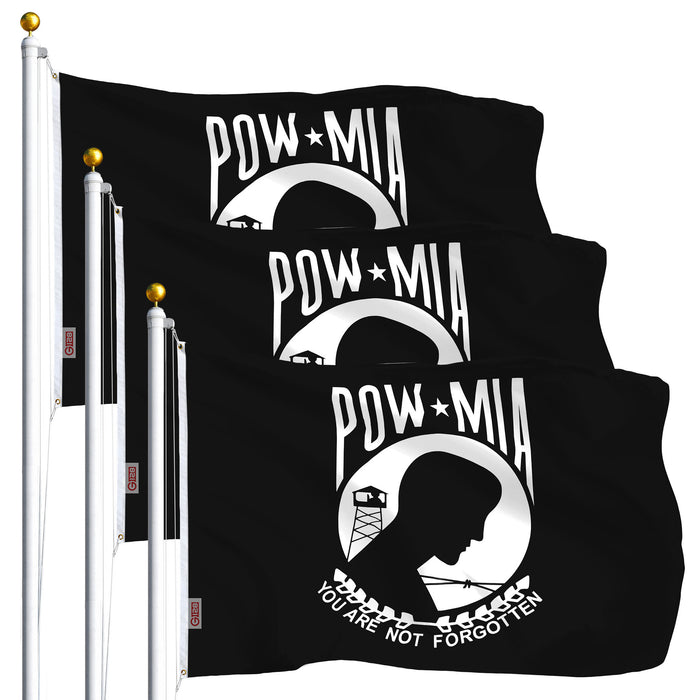 POW MIA Flag 3x5 Ft 3-Pack Printed Polyester By G128