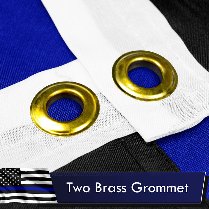 Thin Blue Line Flag 3x5 Ft 3-Pack Printed Polyester By G128