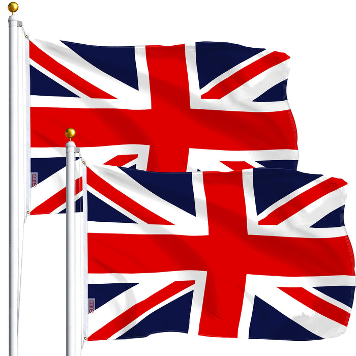 UK British Flag 3x5 Ft 2-Pack Printed Polyester By G128