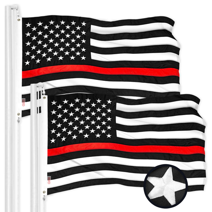 Thin Red Line State Flag 2x3FT 2-Pack Embroidered Polyester By G128