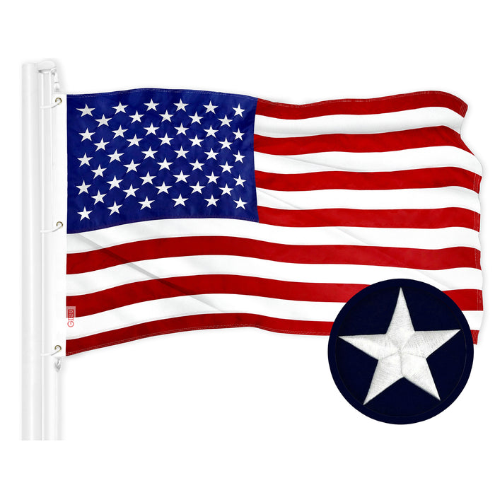 G128 Combo Pack: American USA Flag 5x8 Ft & Florida FL State Flag 5x8 Ft | Both ToughWeave Series Embroidered 210D Polyester, Embroidered Design, Indoor/Outdoor, Vibrant Colors, Brass Grommets