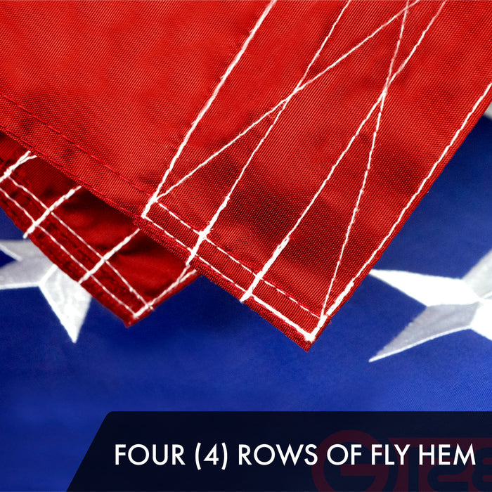 G128 Combo Pack: American USA Flag 6x10 Ft 300D & Maryland MD  6x10 Ft 600D | Both ToughWeave Series Embroidered Polyester, Embroidered Design, Indoor/Outdoor, Brass Grommets