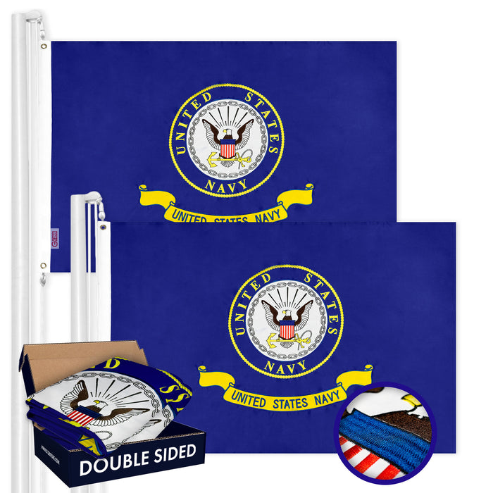 US Navy SEAL Flag 2x3FT 2-Pack Double-sided Embroidered Polyester By G128