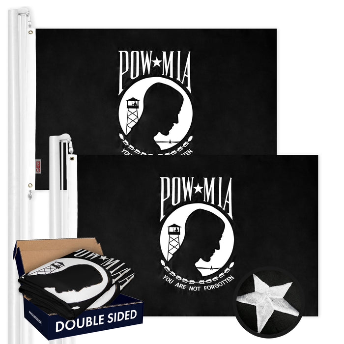 POW MIA Flag 4x6FT 2-Pack Double-sided Embroidered Polyester By G128