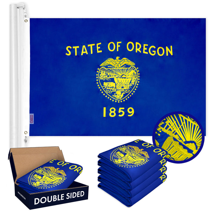 Oregon OR State Flag 3x5 Ft 5-Pack Double-sided Embroidered Polyester By G128
