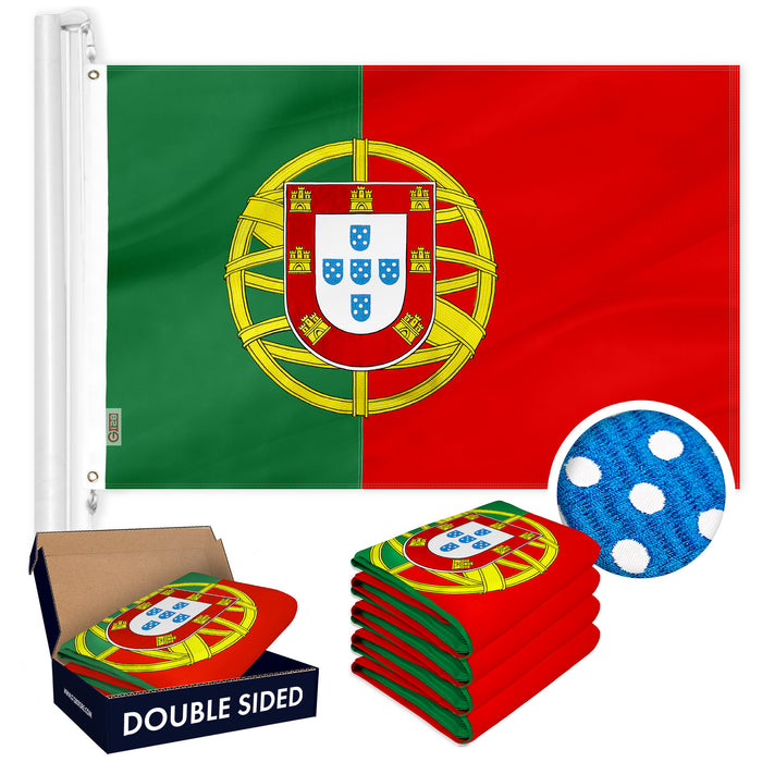 Portugal Portuguese Flag 3x5 Ft 5-Pack Double-sided Embroidered Polyester By G128
