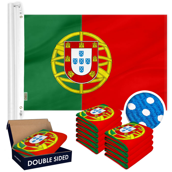 Portugal Portuguese Flag 3x5 Ft 10-Pack Double-sided Embroidered Polyester By G128