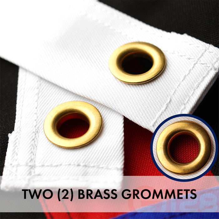 G128 Combo Pack: American USA Flag 3x5 Ft & Thin Blue Red Line  3x5 Ft | Both StormFlyer Series Embroidered 220GSM Spun Polyester, Brass Grommets