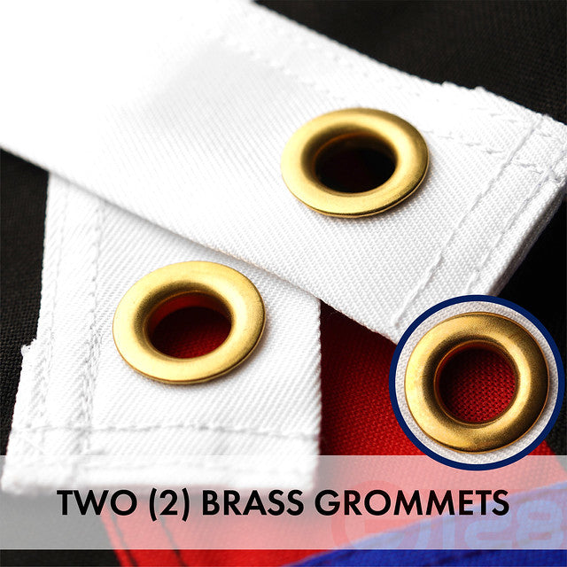 G128 Thin Blue Line Police & Thin Red Line 4x6 FT 5-Pack Firefighter Heavy Duty 220GSM Tough Spun Polyester Embroidered US American Flag Brass Grommets Honoring Law Enforcement Officers First Responder