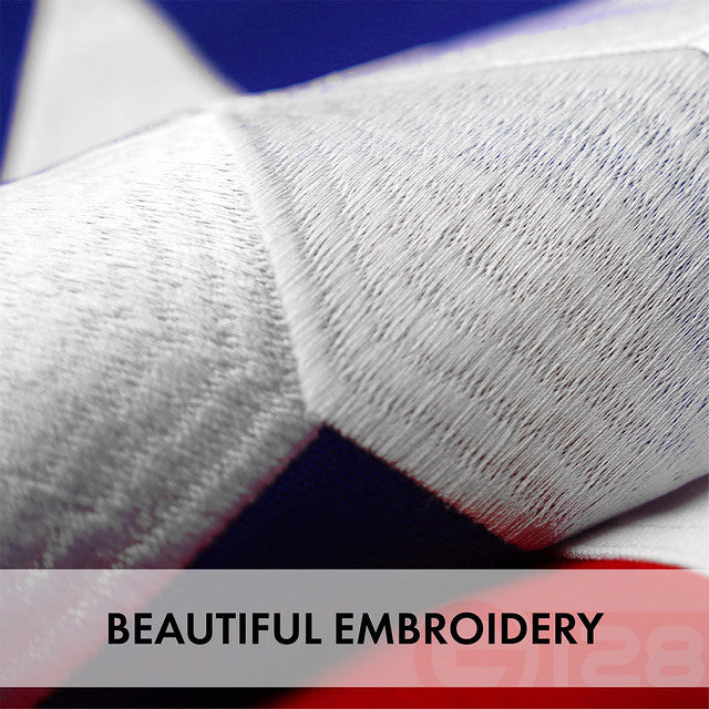 G128 Combo Pack: USA American Flag & Texas TX State 6x10 Ft Embroidered Spun Polyester, Indoor/Outdoor, Brass Grommets