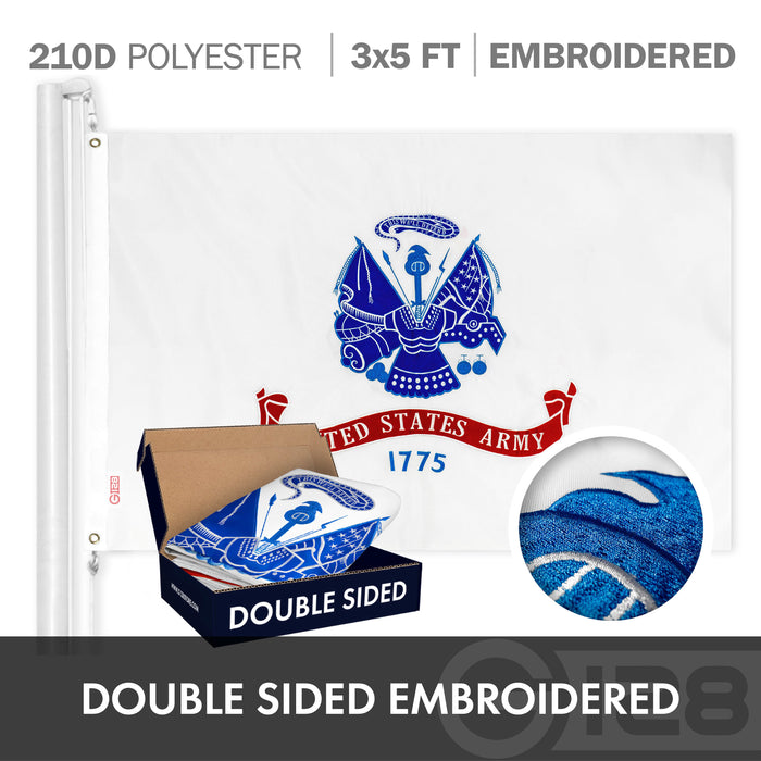 G128 Combo Pack: American USA Flag ToughWeave Series 3x5 Ft Single Sided & US Coast Guard Flag Double Sided 3x5 Ft Double ToughWeave Series | Both Embroidered Polyester, Brass Grommets