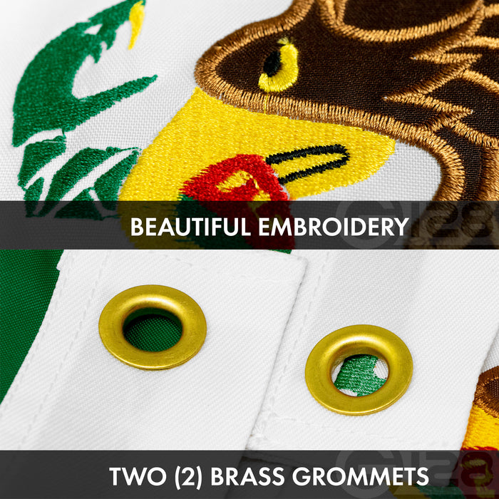 G128 Combo Pack: American USA Flag ToughWeave Series 4x6 Ft Single Sided & Mexico Mexican Flag Double Sided 4x6 Ft Double ToughWeave Series | Both Embroidered Polyester, Brass Grommets