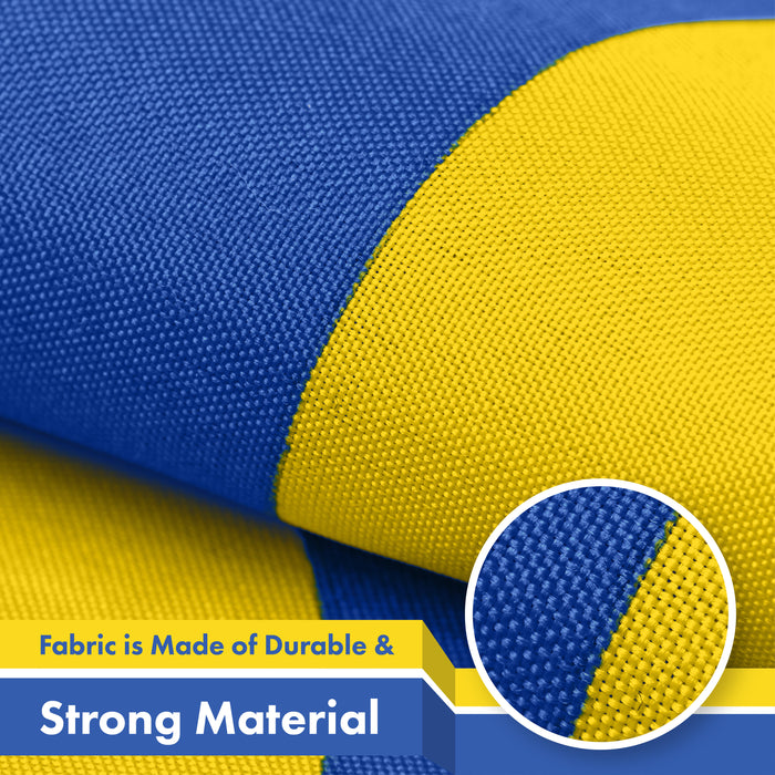G128 10 Pack: Ukraine Ukrainian Coat of Arms Flag | 2x3 Ft | LiteWeave Pro Series Printed 150D Polyester | Country Flag, Indoor/Outdoor, Vibrant Colors, Brass Grommets