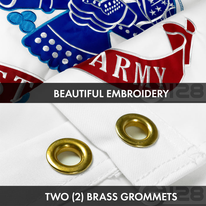 G128 Combo Pack: American USA Flag ToughWeave Series 3x5 Ft Single Sided & US Coast Guard Flag Double Sided 3x5 Ft Double ToughWeave Series | Both Embroidered Polyester, Brass Grommets