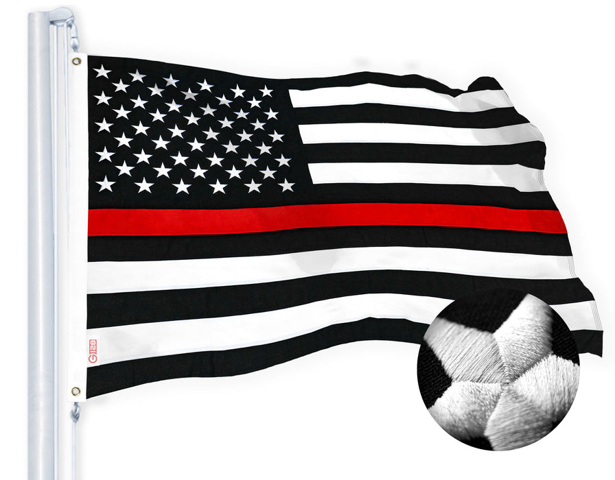 G128 Combo Pack: American USA Flag 3x5 Ft & Thin Red Line American Flag 3x5 Ft | Both StormFlyer Series Embroidered 220GSM Spun Polyester, Brass Grommets
