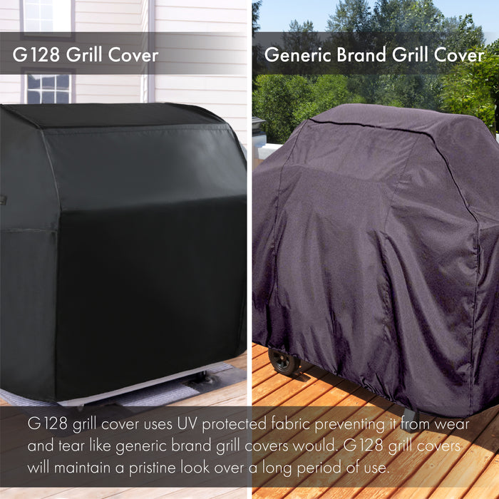 G128 Black Grill Cover | 72 inch | Gas Grill Cover Waterproof, UV Resistant BBQ Grill Cover, Fits Most Brands of Grills