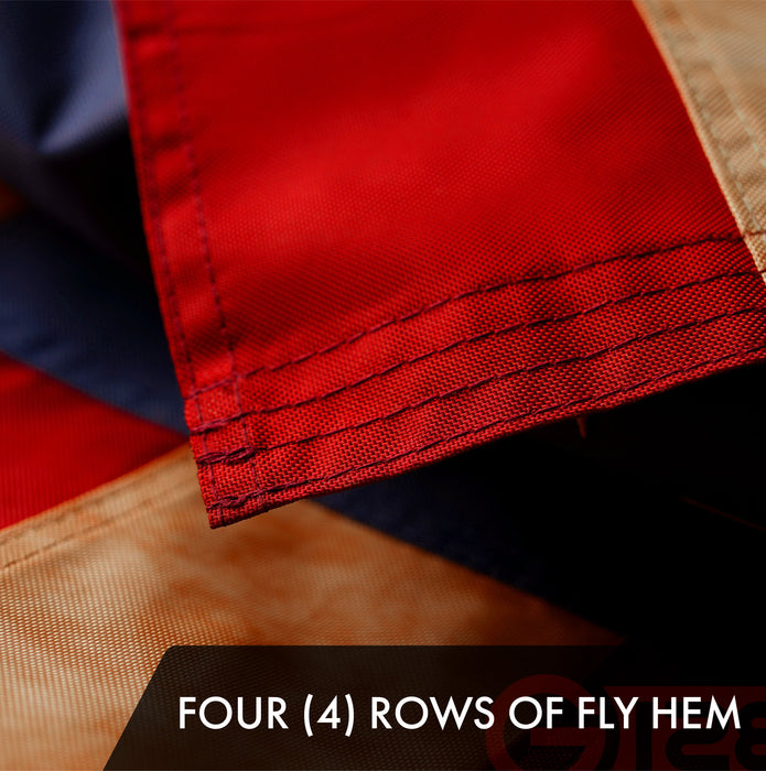 G128 3 Pack: Betsy Ross Tea-Stained Flag | 3x5 Ft | ToughWeave Pro Series Embroidered 420D Polyester | Historical Flag