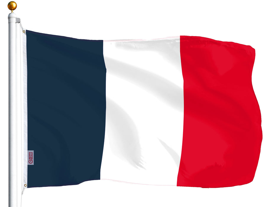 G128 Combo Pack: USA American Flag & Navy Blue NEW France French Flag | 3x5 feet | Printed Indoor/Outdoor, Vibrant Colors, Brass Grommets, Quality Polyester