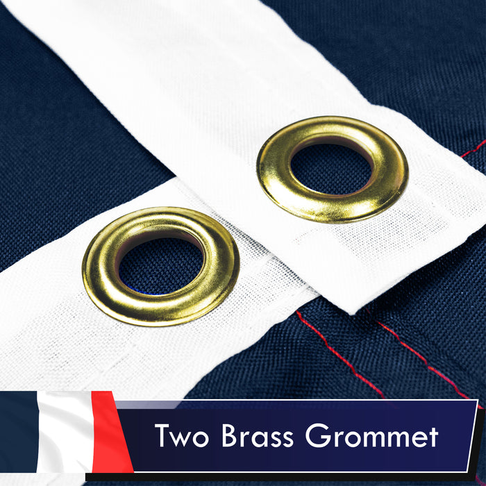 G128 Combo Pack: USA American Flag & Navy Blue NEW France French Flag | 3x5 feet | Printed Indoor/Outdoor, Vibrant Colors, Brass Grommets, Quality Polyester