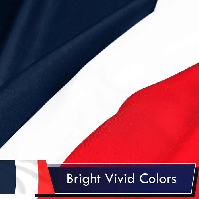 G128 - 3 Pack: Navy Blue NEW France French Flag | 3x5 feet | Printed - Indoor/Outdoor, Vibrant Colors, Brass Grommets, Quality Polyester
