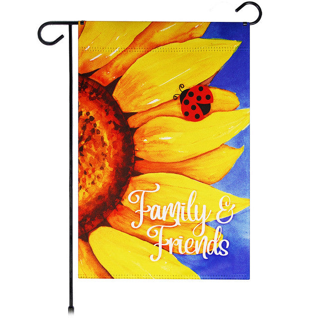 G128 Garden Flag Family & Friends Sunflowers | 12x18 Inch | Printed Blockout Polyester - Summer Everyday Decoration