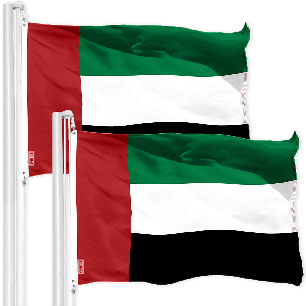 G128 2 Pack: United Arab Emirates Emirati Flag | 3x5 Ft | Printed 150D ...