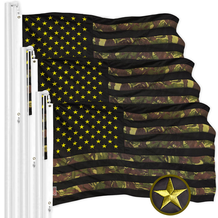 G128 Pack: American USA Camouflage Flag 3x5 Ft ToughWeave Pro Se — 