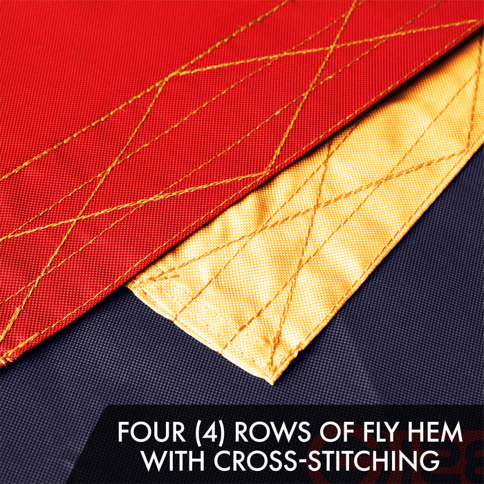 G128 Combo Pack: American USA Tea-Stained Flag 6x10 Ft & Texas Tea-Stained Flag 6x10 Ft | Both ToughWeave Pro Series Embroidered 420D Polyester, Embroidered Design, Indoor/Outdoor, Brass Grommets
