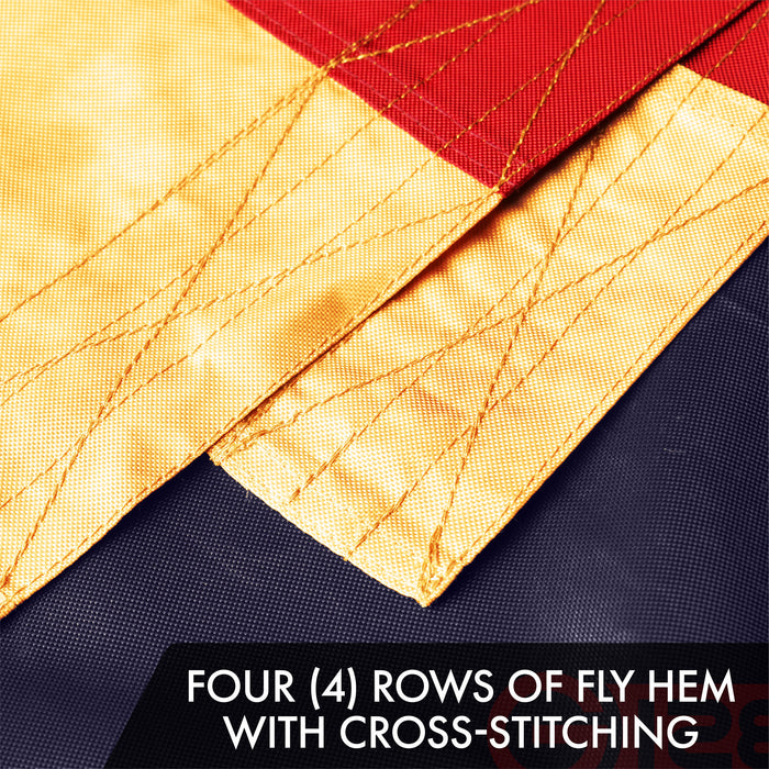 G128 Combo Pack: American USA Tea-Stained Flag 6x10 Ft & Bennington 76 Tea-Stained Flag 6x10 Ft | Both ToughWeave Pro Series Embroidered 420D Polyester, Embroidered Design, Brass Grommets