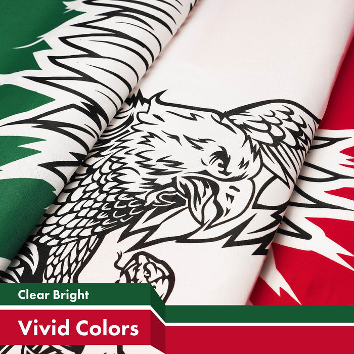 G128 3 Pack: Mexico Mexican Viva Mexico Flag | 3x5 Ft | LiteWeave Pro Series Printed 150D Polyester | Specialty Flag, Vibrant Colors, Brass Grommets, Thicker and More Durable Than 100D 75D Polyester