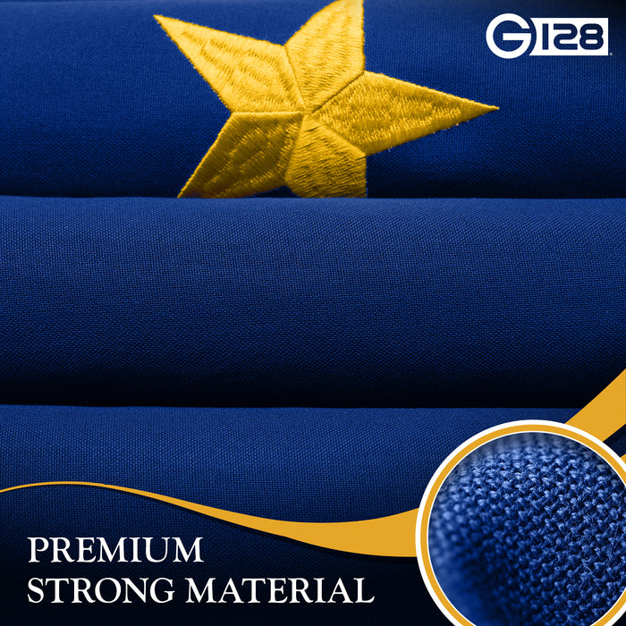 G128 Combo Pack: American USA Flag 2.5x4 Ft & Alaska Flag 2.5x4 Ft, Both Embroidered SPUN Polyester, Indoor/Outdoor, Brass Grommets