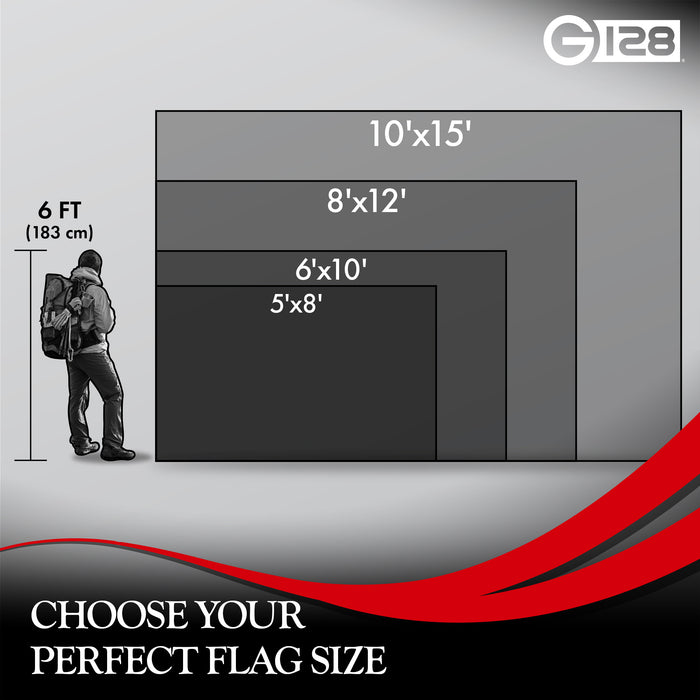 G128 10 Pack: Christian Flag | 6x10 Ft | StormFlyer Series Embroidered 220GSM Spun Polyester | Religious Flag, Embroidered Design, Indoor/Outdoor, Brass Grommets, Heavy Duty, All Weather