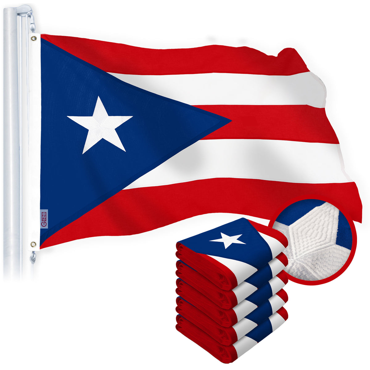 G128 5 Pack: Puerto Rico Puerto Rican Flag | 4x6 Ft | StormFlyer Serie ...