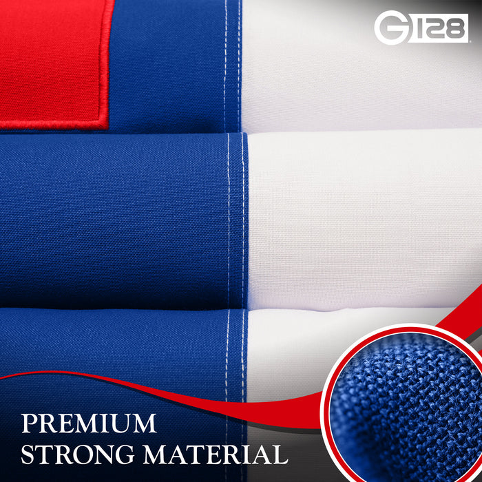 G128 2 Pack: Christian Flag | 1x1.5 Ft | StormFlyer Series Embroidered 220GSM Spun Polyester | Religious Flag, Embroidered Design, Indoor/Outdoor, Brass Grommets, Heavy Duty, All Weather