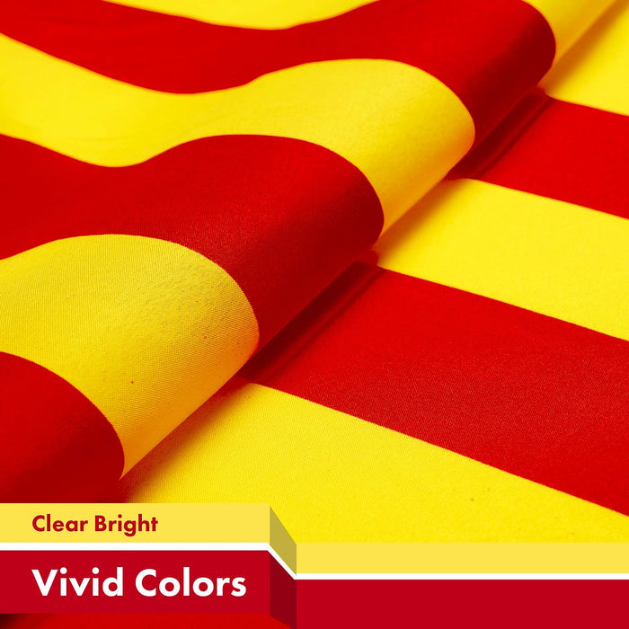 G128 5 Pack: South Vietnam South Vietnamese Flag | 3x5 Ft | LiteWeave Pro Series Printed 150D Polyester | Historical Flag, Vibrant Colors, Brass Grommets, Thicker and More Durable Than 100D 75D Poly